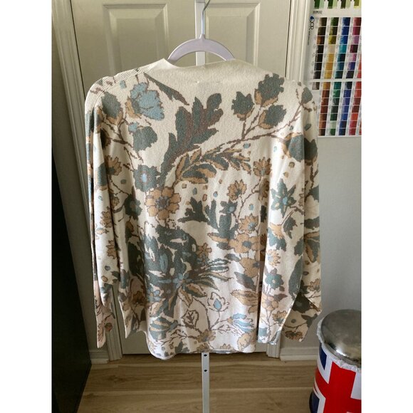 Sioni NWOT Mock Neck Sweater Beige with Floral X Large - Picture 4 of 6